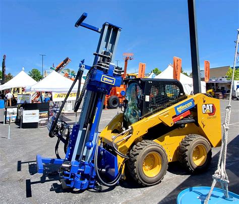 rock drill attachment for skid steer for sale|skid steer drill mast.